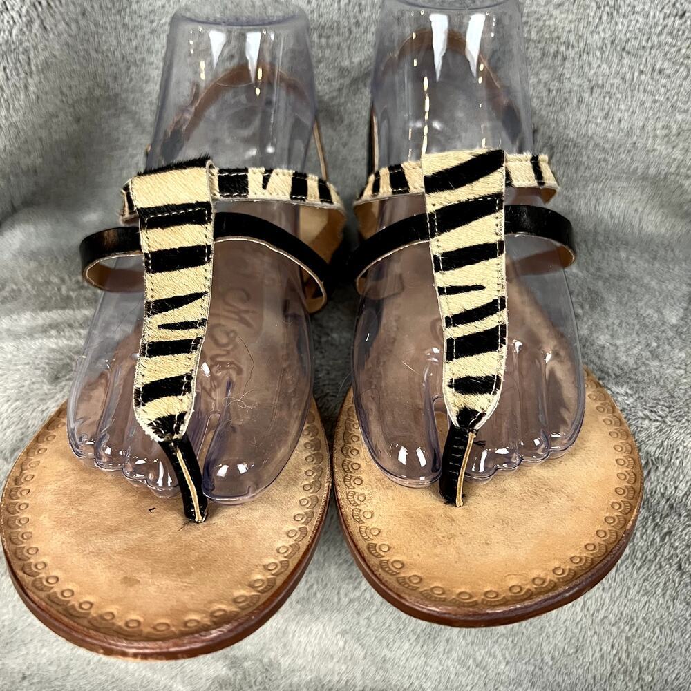 Naughty Monkey Zebra Print Gemma Flat Sandals Womens 8 Animal Print - Picture 3 of 8